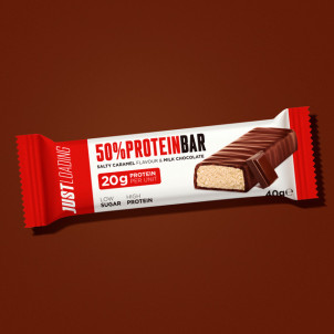 Salted caramel flavoured 50% chocolate protein bar