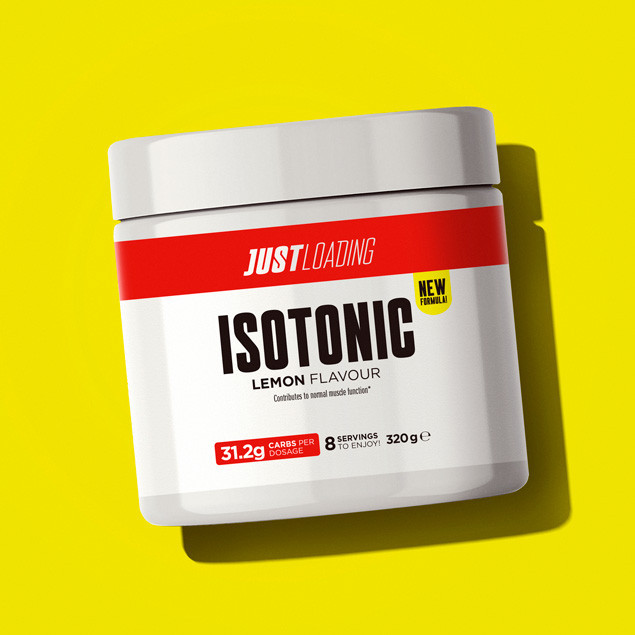 Powdered isotonic drink 320 g lemon flavor.