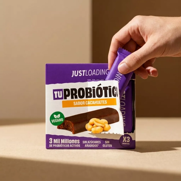 Barrita Energética con Cacahuete y Probióticos | JustLoading