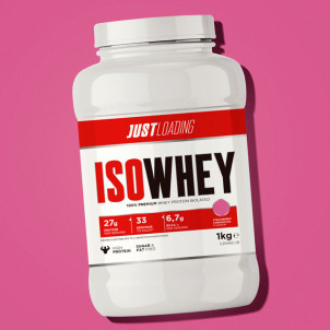 Proteína Isowhey sabor tarta de queso y fresa 1 kg | JustLoading