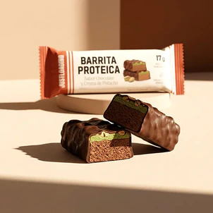 Barrita proteica de pistacho y chocolate | 16,6 g proteína