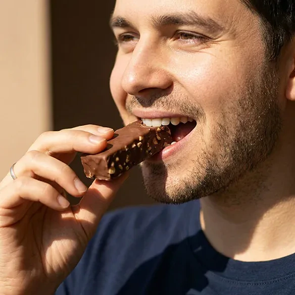 Barrita energética de crema de cacao con cacahuete