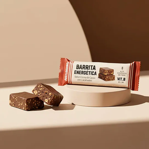 Barrita energética de crema de cacao con cacahuete
