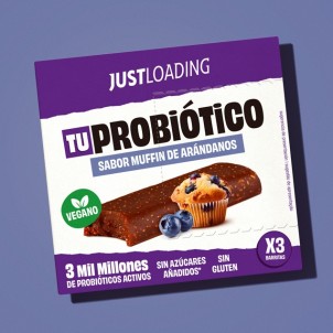 Blueberry flavoured energy bar with probiotics