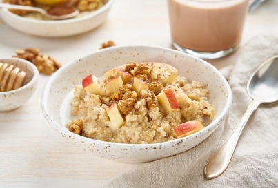 Porridge de manzana con cacahuete en Polvo - Desayuno rápido y saludable